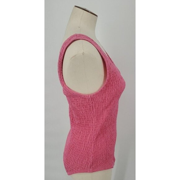 Brave Soul London Womens Pink Shirred Sleeveless Bodysuit Tank Top Large NWT - Picture 6 of 12